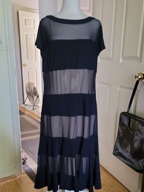 R&M Size 16 Sheer Panel Black Women’s Dress